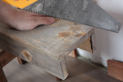 4. Отрезаем нужный размер балки